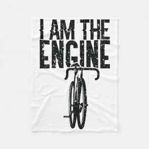 Bicycle I Am The Engine Mountain Biking For Cyclis Fleece Blanket