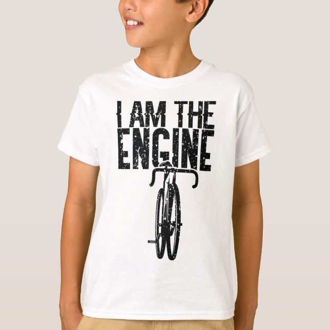 Bicycle I Am The Engine Mountain Biking For Cyclis T-Shirt (Front)