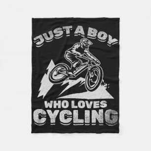 Bicycle I Just A Boy Who Loves Cycling Downhill Bi Fleece Blanket
