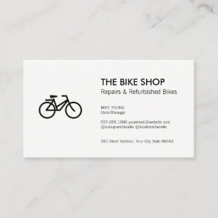 Bicycle Icon   Bike Shop Appointment Card