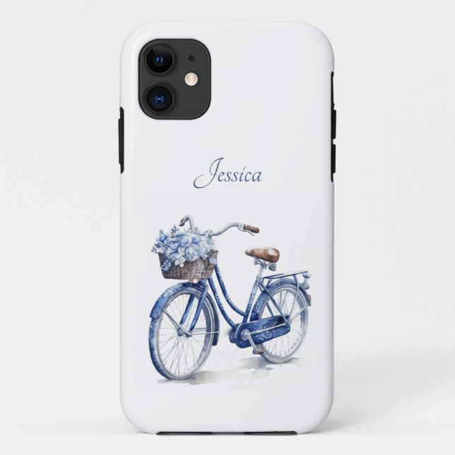 Bicycle in Delft Blue customisable Case-Mate iPhone Case (Back)