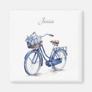 Bicycle in Delft Blue customisable Magnet