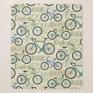 Bicycle Journey Sherpa Blanket