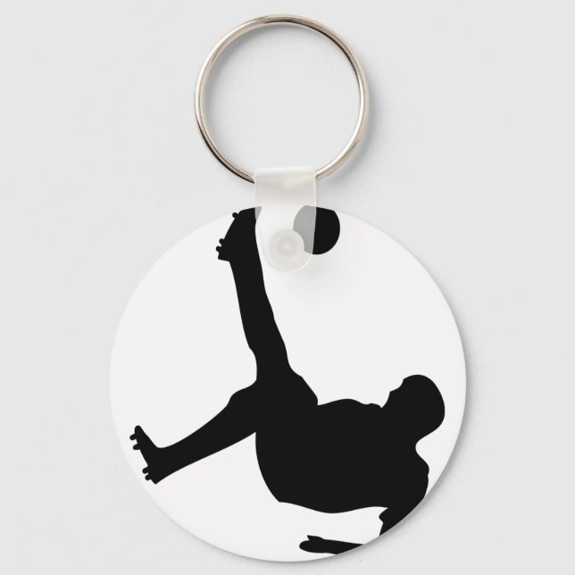 bicycle kick soccer player key ring (Front)
