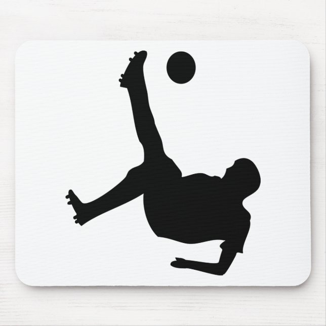 bicycle kick soccer player mouse mat (Front)