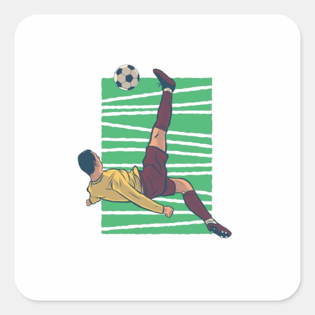 Bicycle Kick Square Sticker (Front)