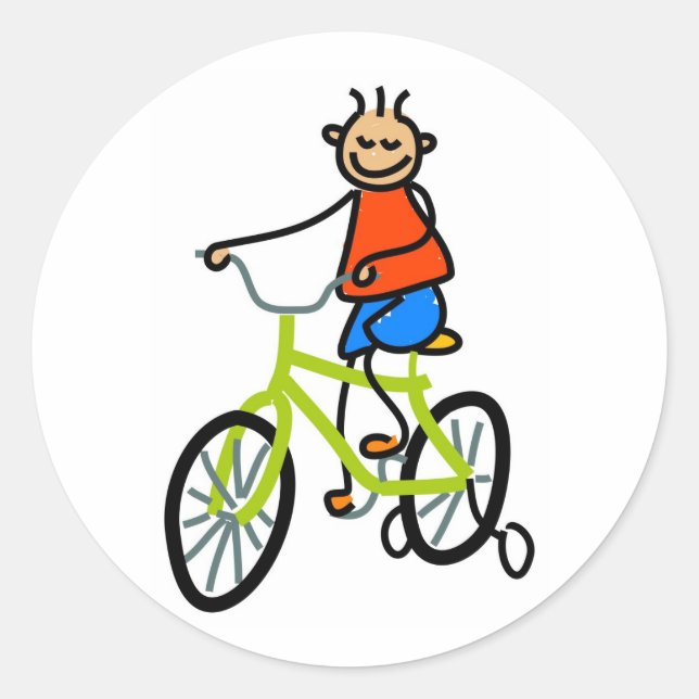 Bicycle Kid Classic Round Sticker (Front)