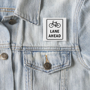 Bicycle Lane Ahead Sign Cycling Road Safety 15 Cm Square Badge