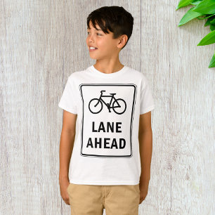 Bicycle Lane Ahead Sign Cycling Road Safety T-Shirt