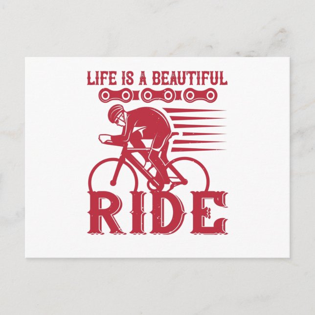 Bicycle - Life is a beautiful ride Postcard (Front)