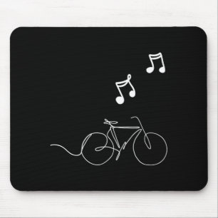 Bicycle Line Art with Music Funny Unisex Design Mouse Mat