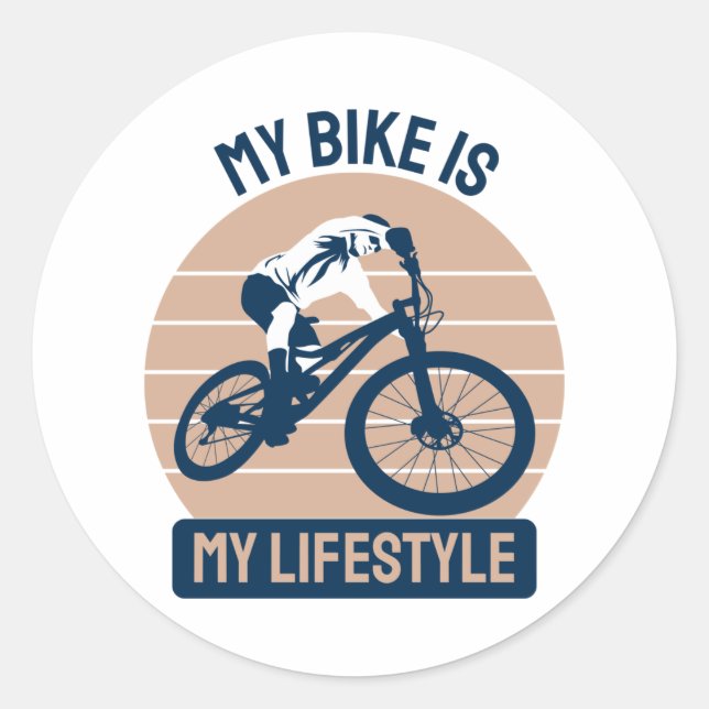 Bicycle Lover - My Bike Is My Lifestyle Classic Round Sticker (Front)