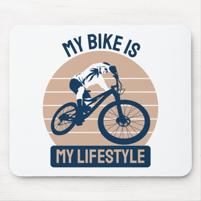 Bicycle Lover - My Bike Is My Lifestyle Mouse Mat (Front)