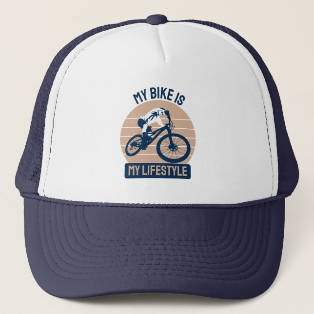 Bicycle Lover - My Bike Is My Lifestyle Trucker Hat (Front)