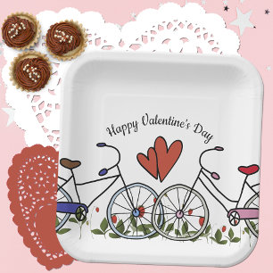Bicycle Lovers Valentine Paper Plate