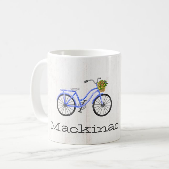 Bicycle Mackinac Island Family Flowers Location Coffee Mug (Front Left)