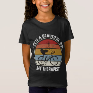 Bicycle Man Eating Pizza Life is a Beautiful Ride T-Shirt