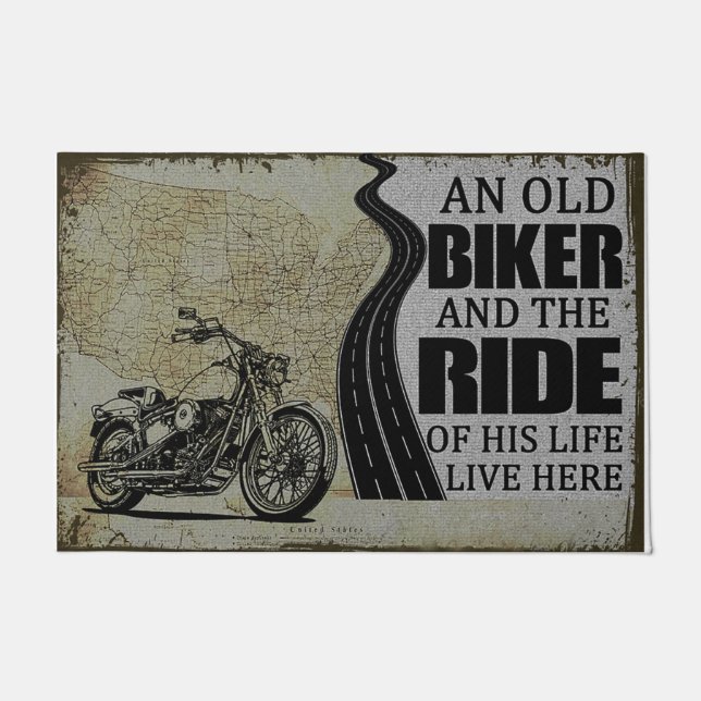  Bicycle Mat, Biker's Gift, Housewarming Gift Doormat (Front)