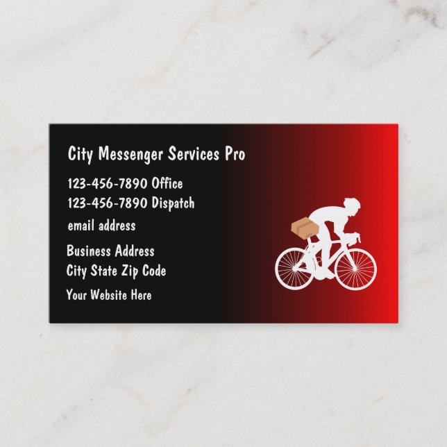 Bicycle Messenger Service Modern Business Cards (Front)