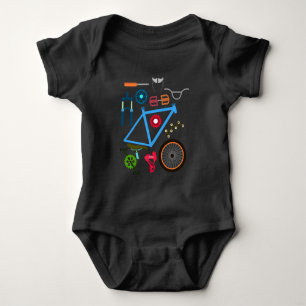 Bicycle Mountain Bike uphill Shift MTB Rider Baby Bodysuit