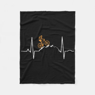 Bicycle Mtb Quotes Mountainbike Biker Cyclist Hear Fleece Blanket
