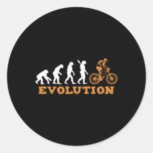 Bicycle Mtb Quotes Mountainbike Cyclist Evolution Classic Round Sticker