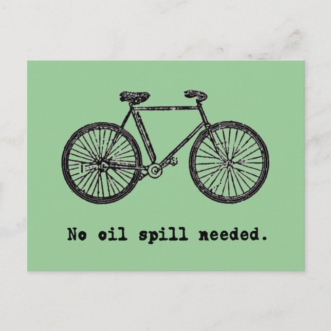 Bicycle  No Oil Spill Needed Tshirts and Mugs Postcard (Front)
