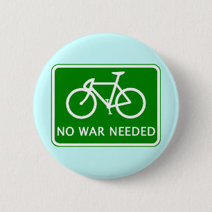 Bicycle No War Needed Products 6 Cm Round Badge