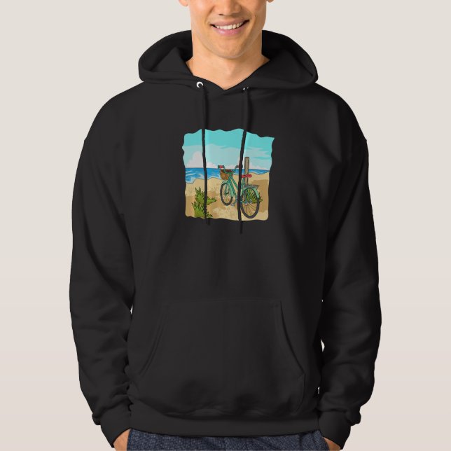Bicycle on the beach dunes for a holiday by the se hoodie (Front)