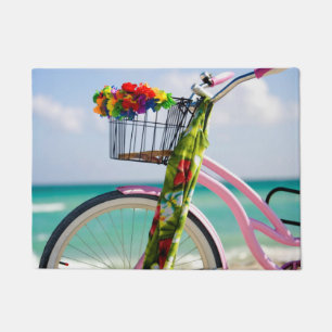 Bicycle On The Beach   Miami, Florida Doormat