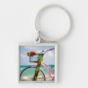 Bicycle On The Beach   Miami, Florida Key Ring
