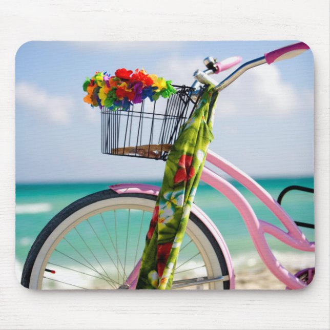 Bicycle On The Beach | Miami, Florida Mouse Mat (Front)