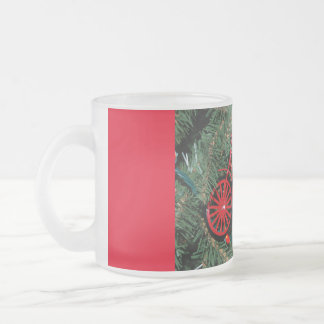 Bicycle Ornament on a Christmas Tree Frosted Glass Coffee Mug