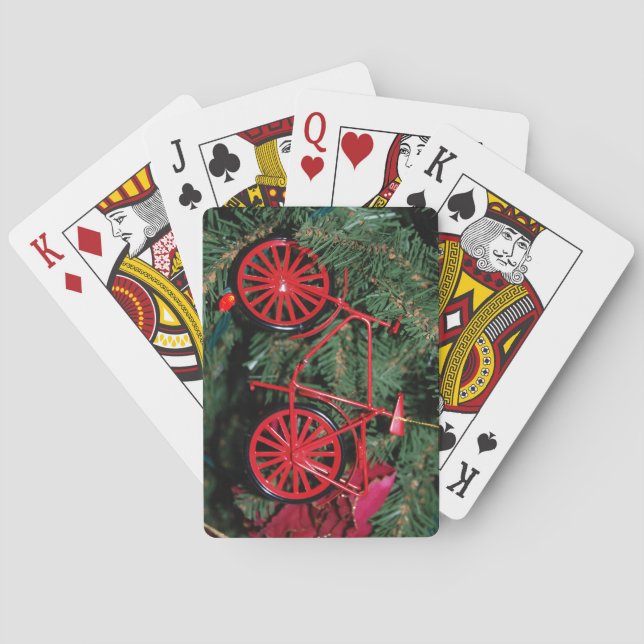 Bicycle Ornament on a Christmas Tree Playing Cards (Back)