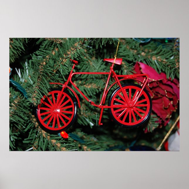 Bicycle Ornament on a Christmas Tree Poster (Front)