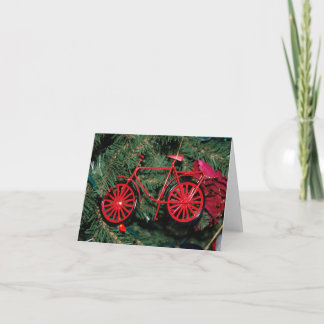 Bicycle ornament on a Christmas Tree Thank You Card