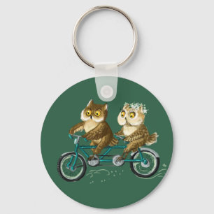 Bicycle owls key ring