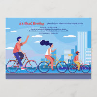 Bicycle Parade Birthday Celebration Invitation