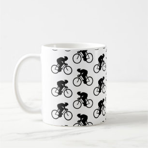 Bicycle Pattern in Black and White. Coffee Mug