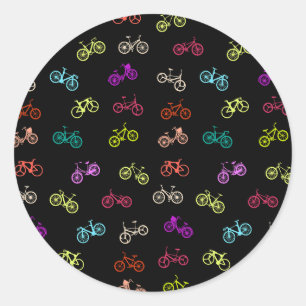 Bicycle pattern invitation classic round sticker