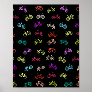 Bicycle pattern invitation poster