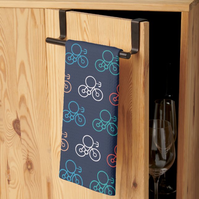 Bicycle Pattern Tea Towel (Thirds Fold)