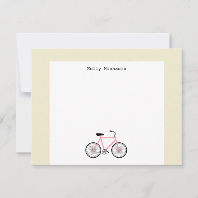 Bicycle Personalised Flat Notecard (Front)
