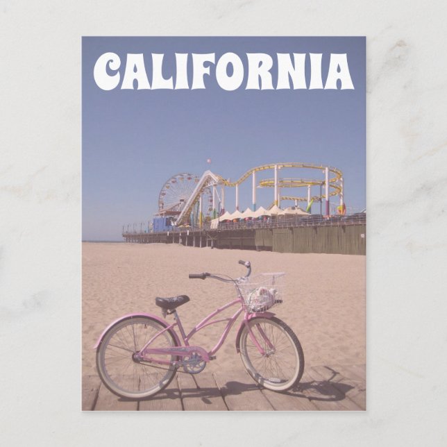 Bicycle Pier California Santa Monica Beach Travel Postcard (Front)