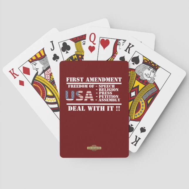 Bicycle Playing Cards "FIRST AMENDMENT" (Back)