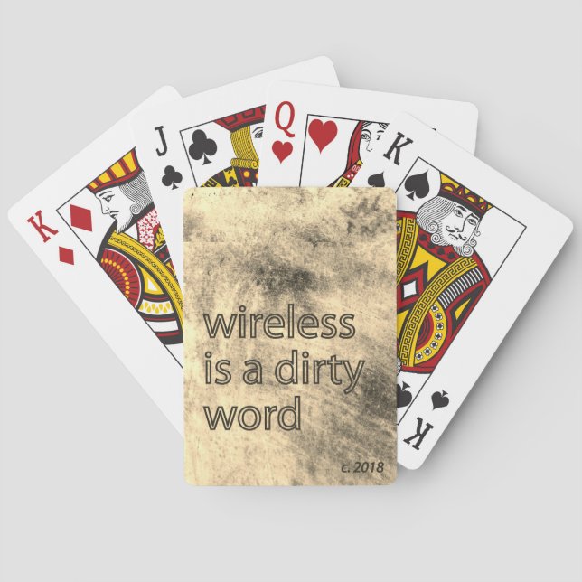 Bicycle Playing Cards: Wireless is a dirty word Cards (Back)