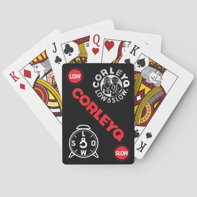 Bicycle playing cards with CorleyQ logos (Back)