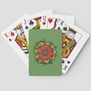 Bicycle® Poker Playing Cards Green Mandala