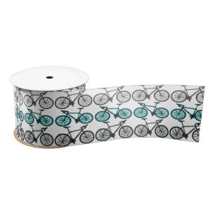 Bicycle Print Design Satin Ribbon