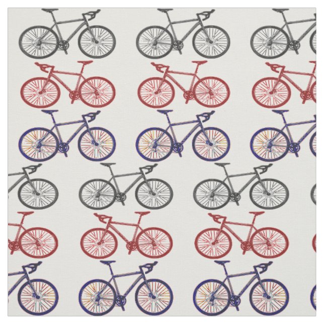 Bicycle Print Pattern Fabric (Swatch)